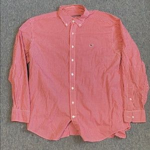 Vineyard Vines Whale Shirt - Red Checkered - Large